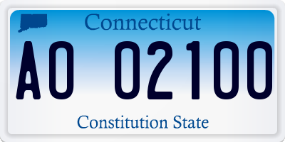 CT license plate AO02100