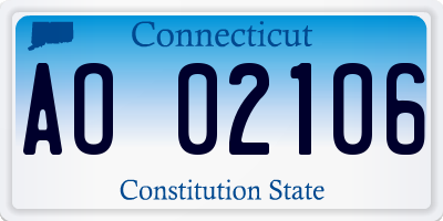 CT license plate AO02106