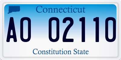 CT license plate AO02110