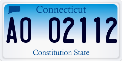 CT license plate AO02112