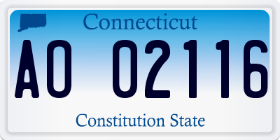 CT license plate AO02116