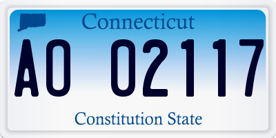 CT license plate AO02117