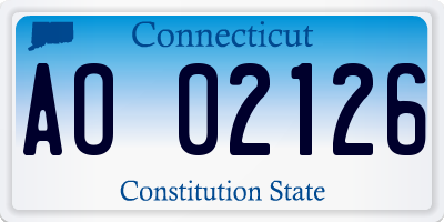 CT license plate AO02126