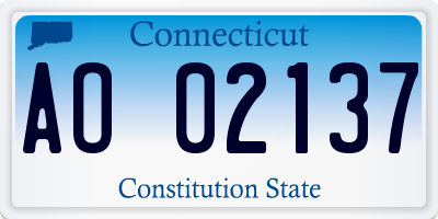 CT license plate AO02137
