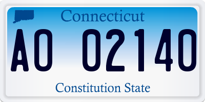 CT license plate AO02140