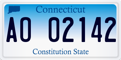 CT license plate AO02142