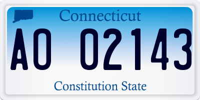 CT license plate AO02143