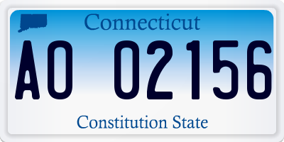 CT license plate AO02156
