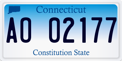 CT license plate AO02177