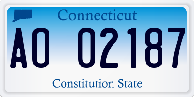 CT license plate AO02187