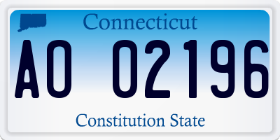 CT license plate AO02196