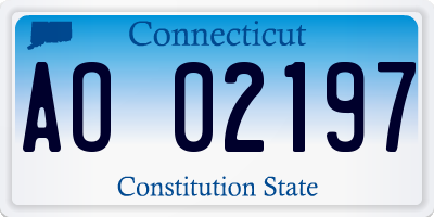CT license plate AO02197