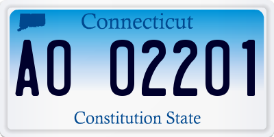 CT license plate AO02201
