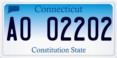 CT license plate AO02202