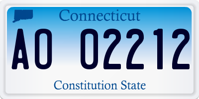 CT license plate AO02212