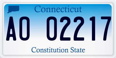 CT license plate AO02217