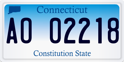 CT license plate AO02218