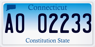 CT license plate AO02233