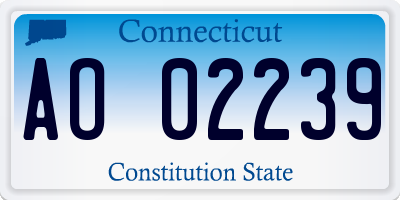 CT license plate AO02239
