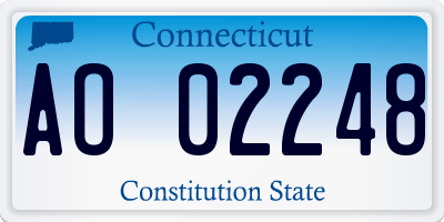 CT license plate AO02248