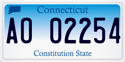 CT license plate AO02254
