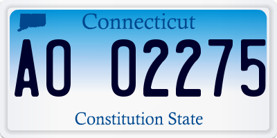 CT license plate AO02275