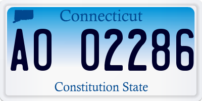 CT license plate AO02286
