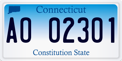 CT license plate AO02301