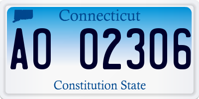 CT license plate AO02306