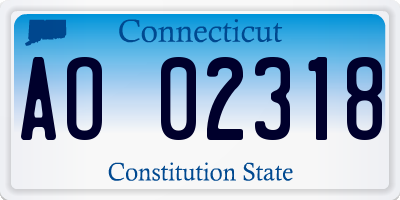 CT license plate AO02318