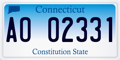 CT license plate AO02331