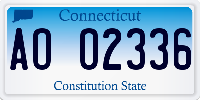 CT license plate AO02336