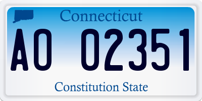 CT license plate AO02351