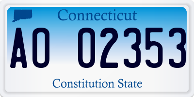 CT license plate AO02353