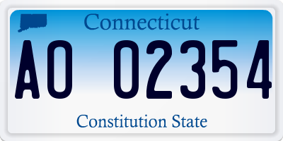 CT license plate AO02354