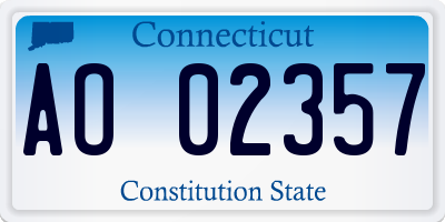 CT license plate AO02357