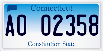 CT license plate AO02358