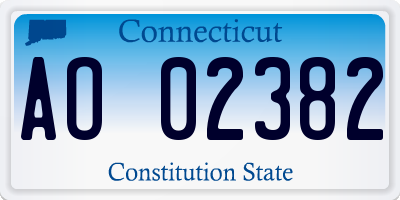 CT license plate AO02382