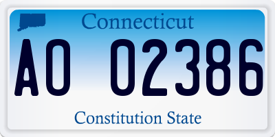CT license plate AO02386