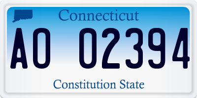 CT license plate AO02394