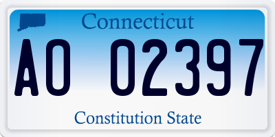 CT license plate AO02397