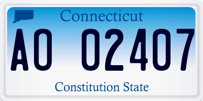 CT license plate AO02407