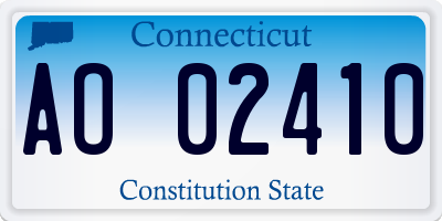 CT license plate AO02410