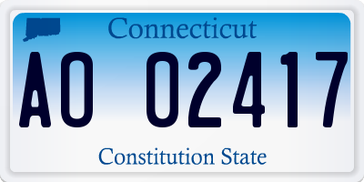 CT license plate AO02417