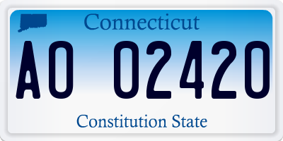 CT license plate AO02420