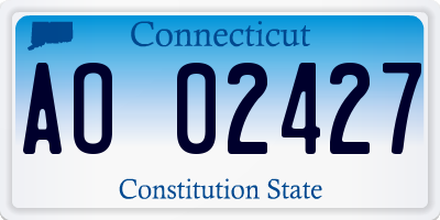 CT license plate AO02427
