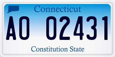 CT license plate AO02431