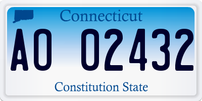 CT license plate AO02432