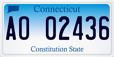 CT license plate AO02436
