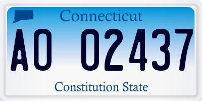 CT license plate AO02437